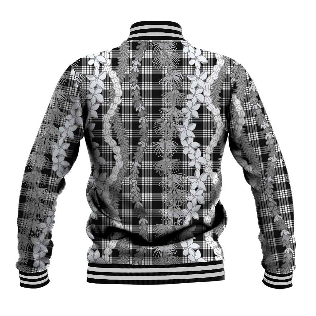 Hawaiian Ohia Lehua Lei Baseball Jacket Plaid Palaka Eleele Pattern LT9 - Polynesian Pride