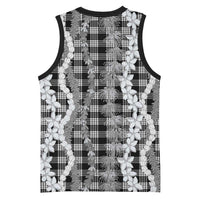 Hawaiian Ohia Lehua Lei Basketball Jersey Plaid Palaka Eleele Pattern LT9 - Polynesian Pride