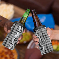 Hawaiian Ohia Lehua Lei 4 in 1 Can Cooler Tumbler Plaid Palaka Eleele Pattern LT9 - Polynesian Pride