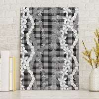 Hawaiian Ohia Lehua Lei Canvas Wall Art Plaid Palaka Eleele Pattern LT9 Without Frame Black - Polynesian Pride