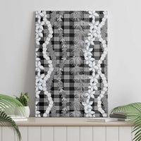 Hawaiian Ohia Lehua Lei Canvas Wall Art Plaid Palaka Eleele Pattern LT9 - Polynesian Pride