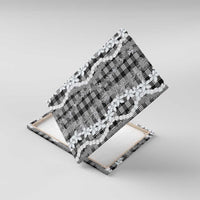 Hawaiian Ohia Lehua Lei Canvas Wall Art Plaid Palaka Eleele Pattern LT9 With Frame Black - Polynesian Pride