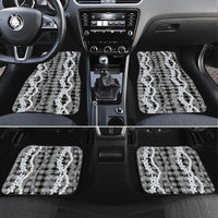 Hawaiian Ohia Lehua Lei Car Mats Plaid Palaka Eleele Pattern LT9 Set 4pcs Black - Polynesian Pride