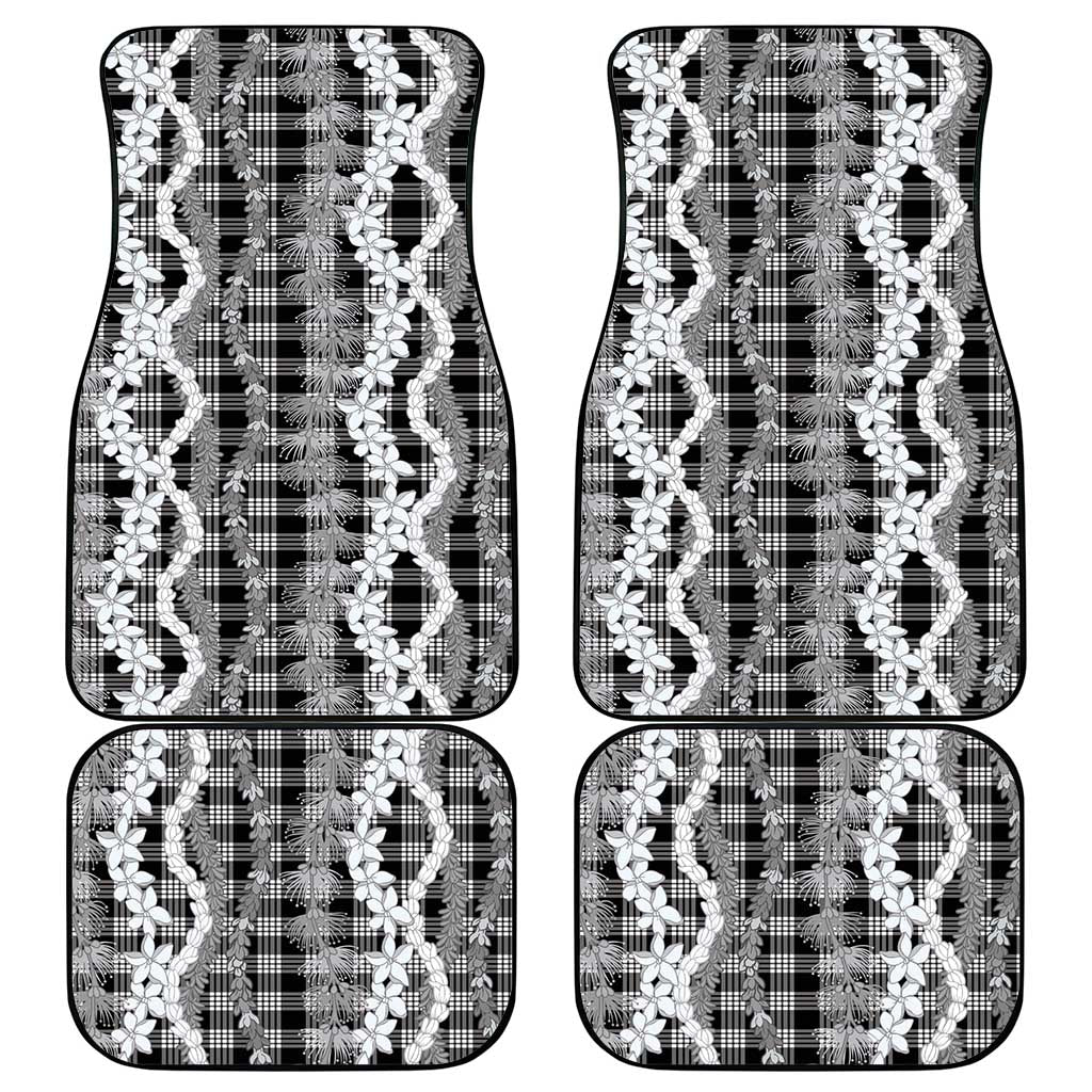 Hawaiian Ohia Lehua Lei Car Mats Plaid Palaka Eleele Pattern LT9 - Polynesian Pride