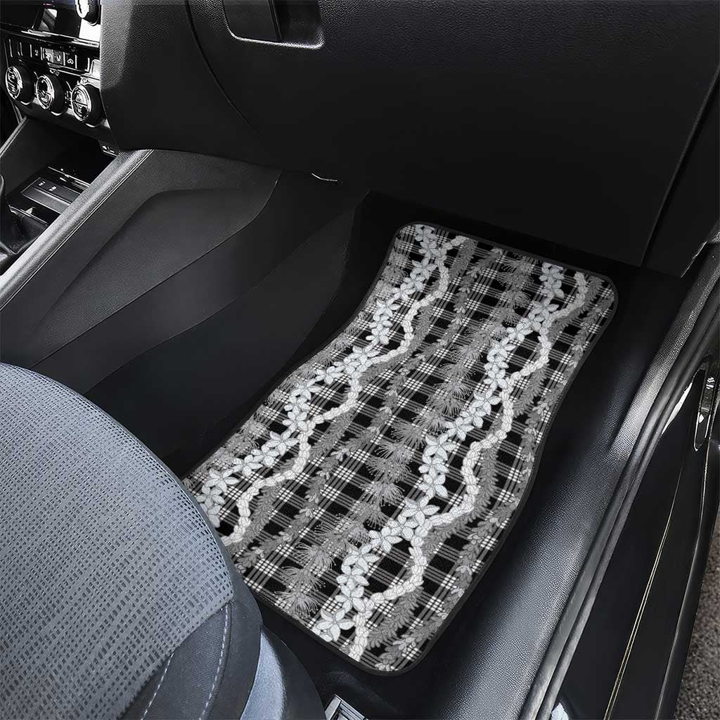 Hawaiian Ohia Lehua Lei Car Mats Plaid Palaka Eleele Pattern LT9 - Polynesian Pride