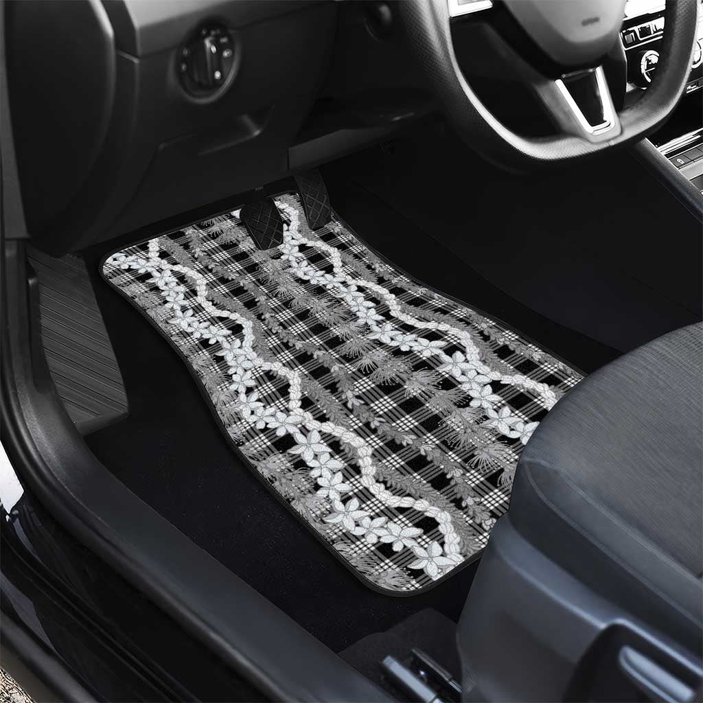 Hawaiian Ohia Lehua Lei Car Mats Plaid Palaka Eleele Pattern LT9 - Polynesian Pride