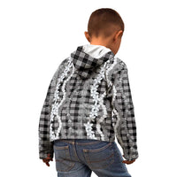 Hawaiian Ohia Lehua Lei Kid Hoodie Plaid Palaka Eleele Pattern LT9 - Polynesian Pride