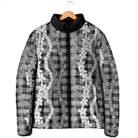 Hawaiian Ohia Lehua Lei Padded Jacket Plaid Palaka Eleele Pattern LT9 - Polynesian Pride