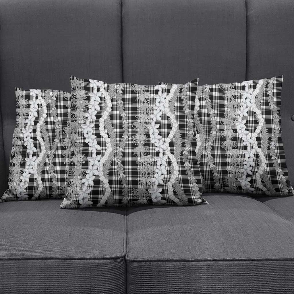 Hawaiian Ohia Lehua Lei Pillow Cover Plaid Palaka Eleele Pattern LT9 - Polynesian Pride