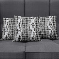 Hawaiian Ohia Lehua Lei Pillow Cover Plaid Palaka Eleele Pattern LT9 - Polynesian Pride