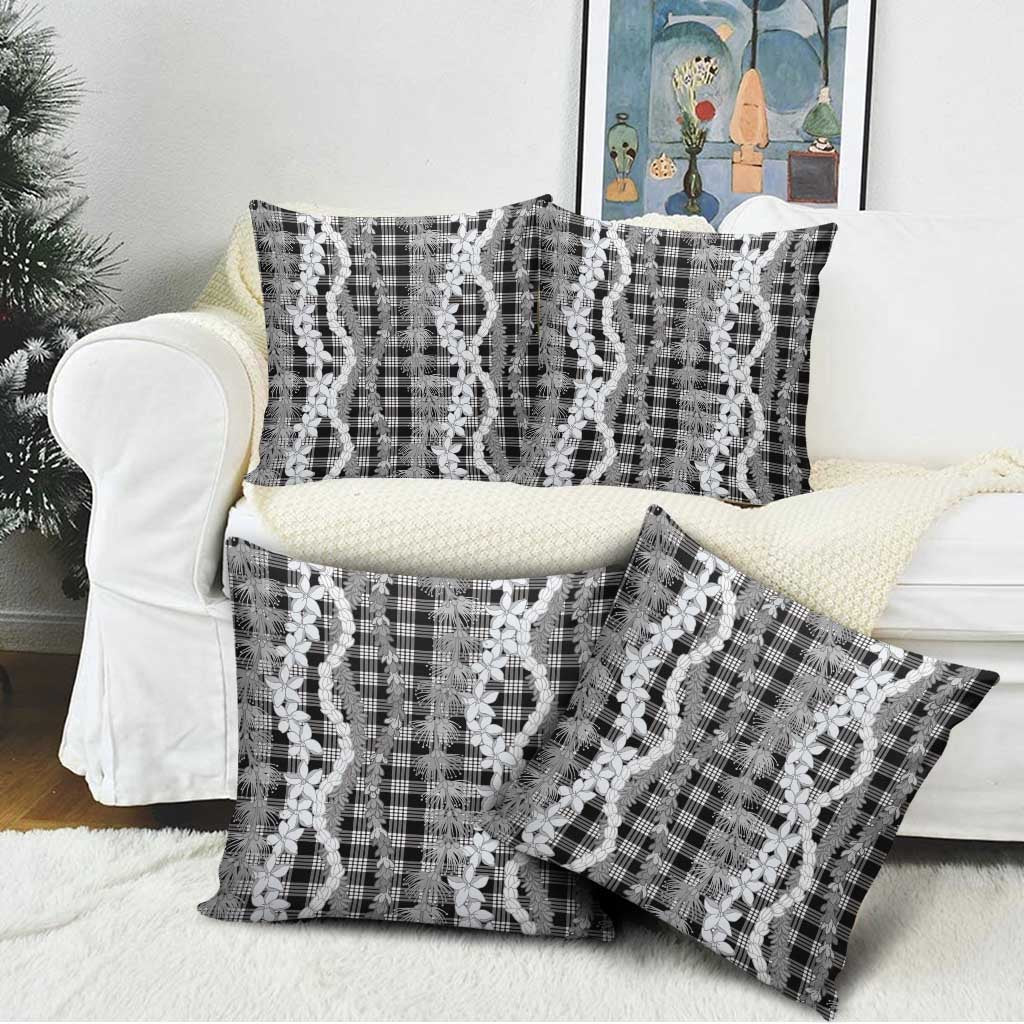 Hawaiian Ohia Lehua Lei Pillow Cover Plaid Palaka Eleele Pattern LT9 - Polynesian Pride