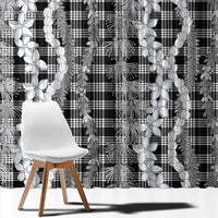 Hawaiian Ohia Lehua Lei Window Curtain Plaid Palaka Eleele Pattern LT9 - Polynesian Pride