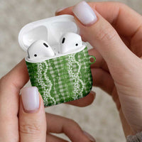 Hawaiian Ohia Lehua Lei AirPods Case Plaid Palaka Omaomao Pattern LT9 - Polynesian Pride