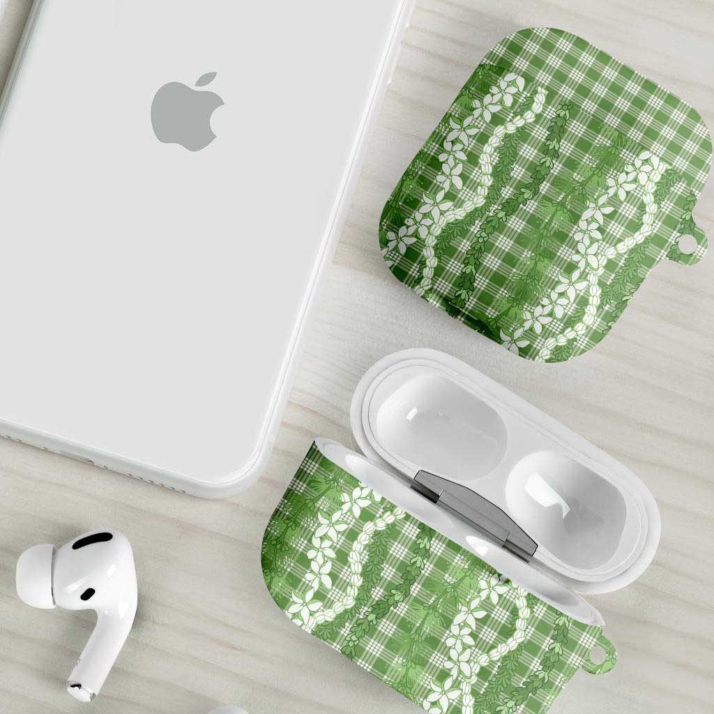 Hawaiian Ohia Lehua Lei AirPods Case Plaid Palaka Omaomao Pattern LT9 - Polynesian Pride