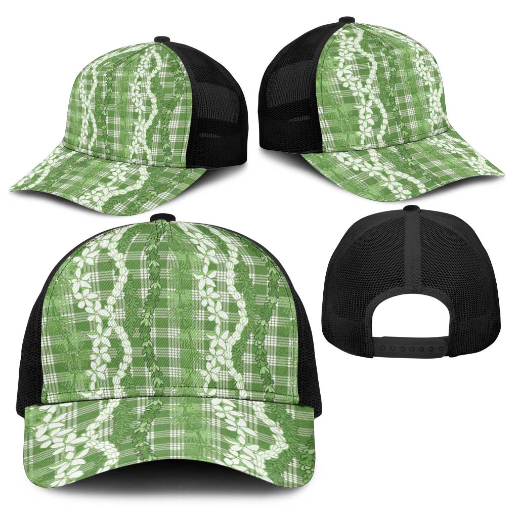 Hawaiian Ohia Lehua Lei Baseball Net Cap Plaid Palaka Omaomao Pattern LT9 - Polynesian Pride