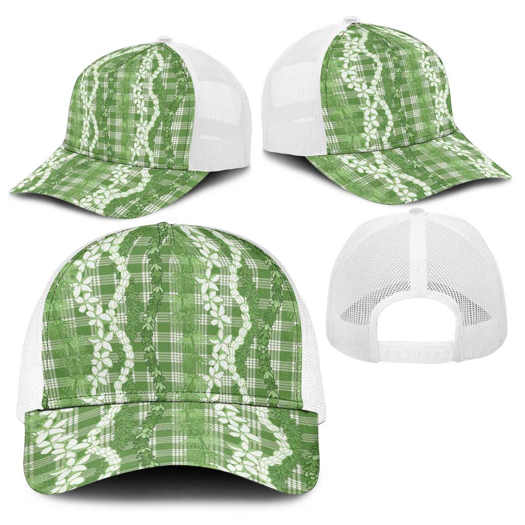 Hawaiian Ohia Lehua Lei Baseball Net Cap Plaid Palaka Omaomao Pattern LT9 - Polynesian Pride