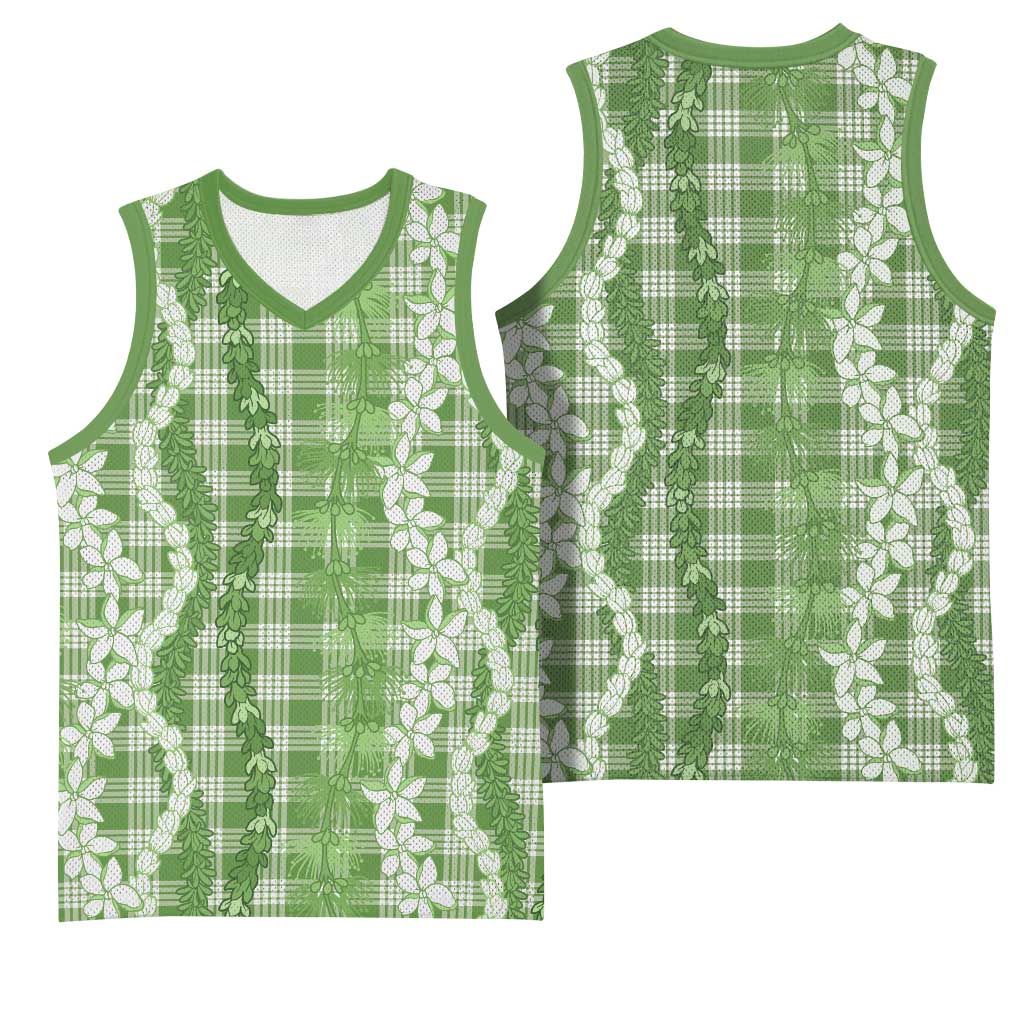 Hawaiian Ohia Lehua Lei Basketball Jersey Plaid Palaka Omaomao Pattern LT9 - Polynesian Pride