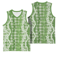 Hawaiian Ohia Lehua Lei Basketball Jersey Plaid Palaka Omaomao Pattern LT9 - Polynesian Pride