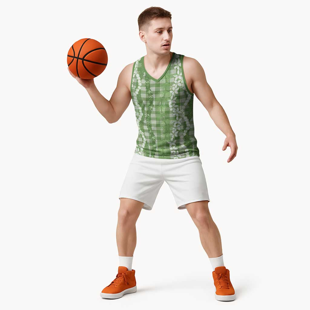Hawaiian Ohia Lehua Lei Basketball Jersey Plaid Palaka Omaomao Pattern LT9 - Polynesian Pride