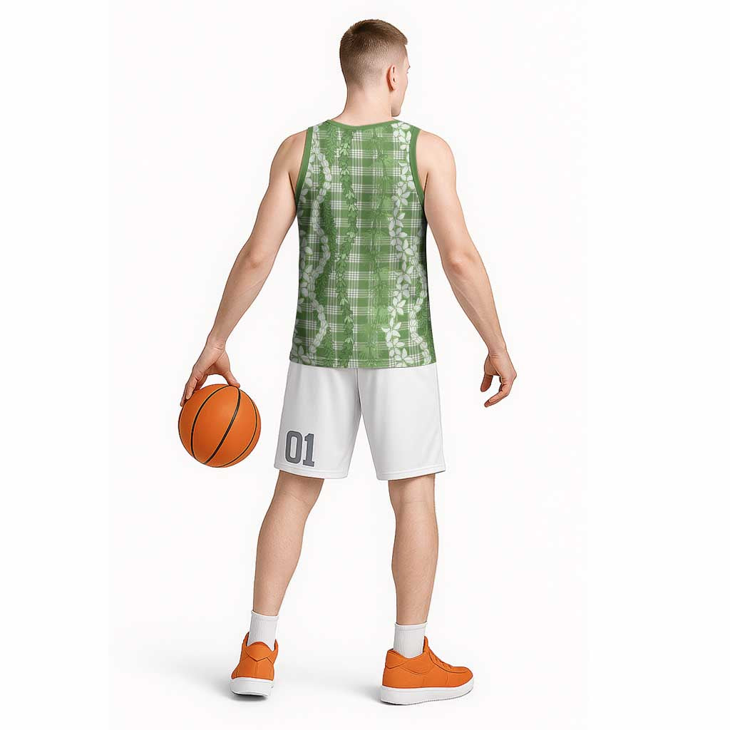 Hawaiian Ohia Lehua Lei Basketball Jersey Plaid Palaka Omaomao Pattern LT9 - Polynesian Pride
