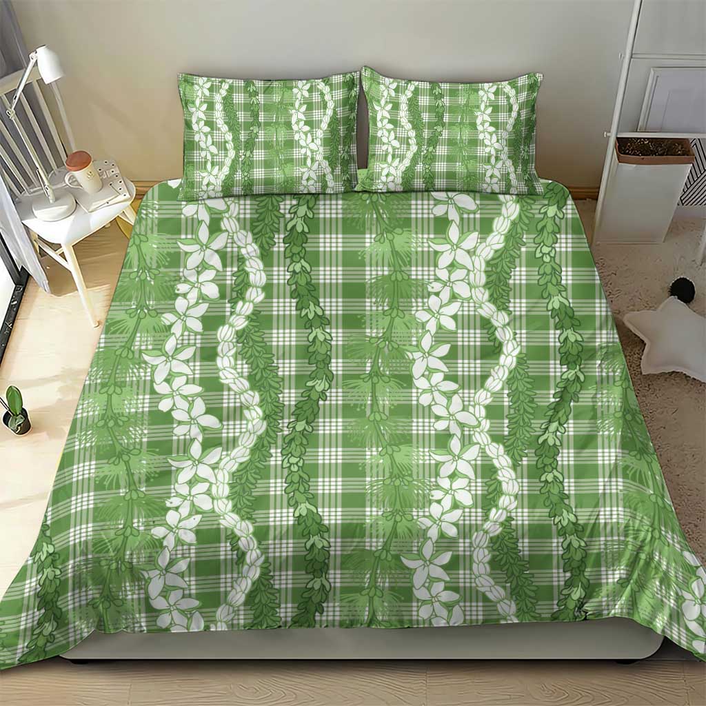 Hawaiian Ohia Lehua Lei Bedding Set Plaid Palaka Omaomao Pattern LT9 - Polynesian Pride