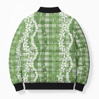 Hawaiian Ohia Lehua Lei Bomber Puffer Jacket Plaid Palaka Omaomao Pattern LT9 - Polynesian Pride