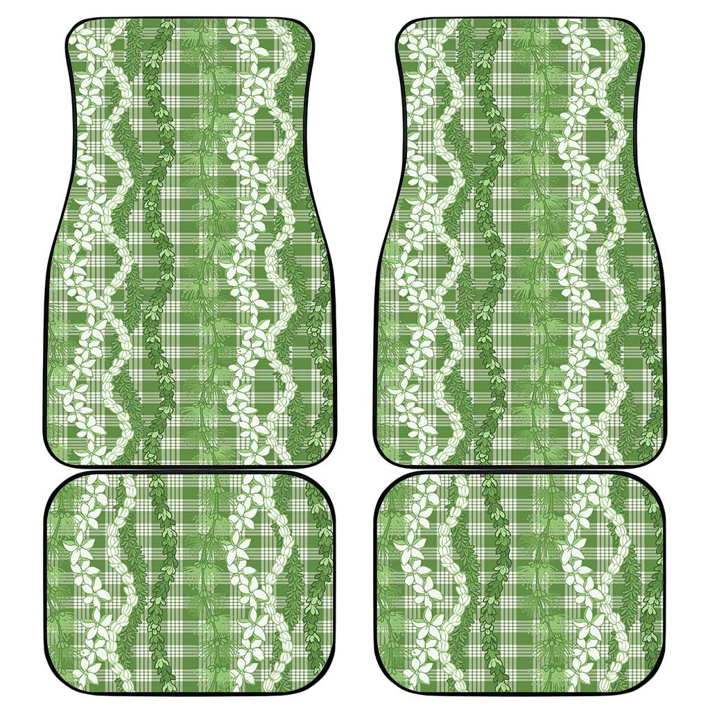Hawaiian Ohia Lehua Lei Car Mats Plaid Palaka Omaomao Pattern LT9 - Polynesian Pride