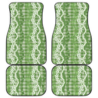 Hawaiian Ohia Lehua Lei Car Mats Plaid Palaka Omaomao Pattern LT9 - Polynesian Pride
