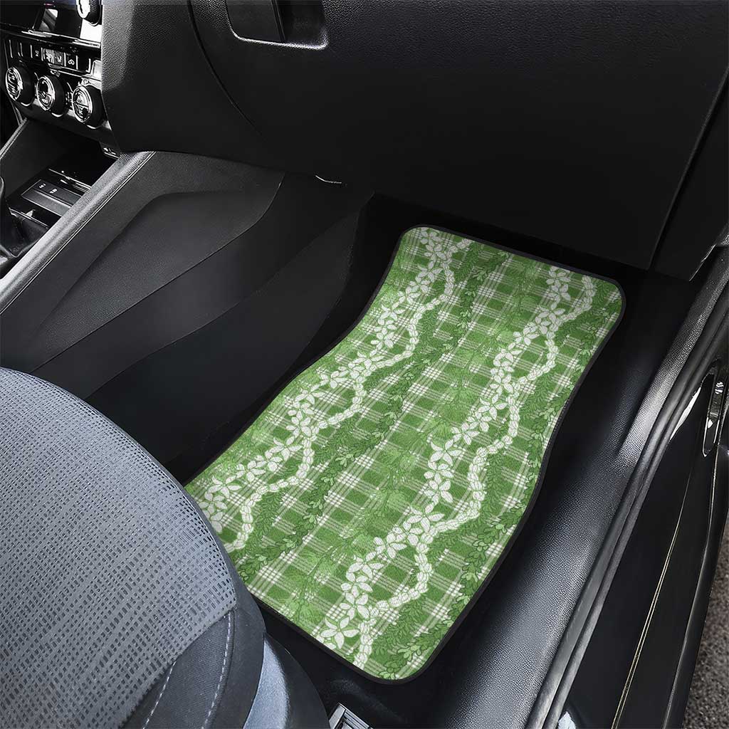 Hawaiian Ohia Lehua Lei Car Mats Plaid Palaka Omaomao Pattern LT9 - Polynesian Pride