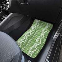 Hawaiian Ohia Lehua Lei Car Mats Plaid Palaka Omaomao Pattern LT9 - Polynesian Pride