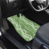 Hawaiian Ohia Lehua Lei Car Mats Plaid Palaka Omaomao Pattern LT9 - Polynesian Pride