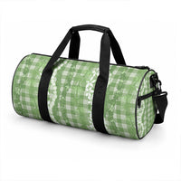 Hawaiian Ohia Lehua Lei Duffle Bag Plaid Palaka Omaomao Pattern LT9 - Polynesian Pride