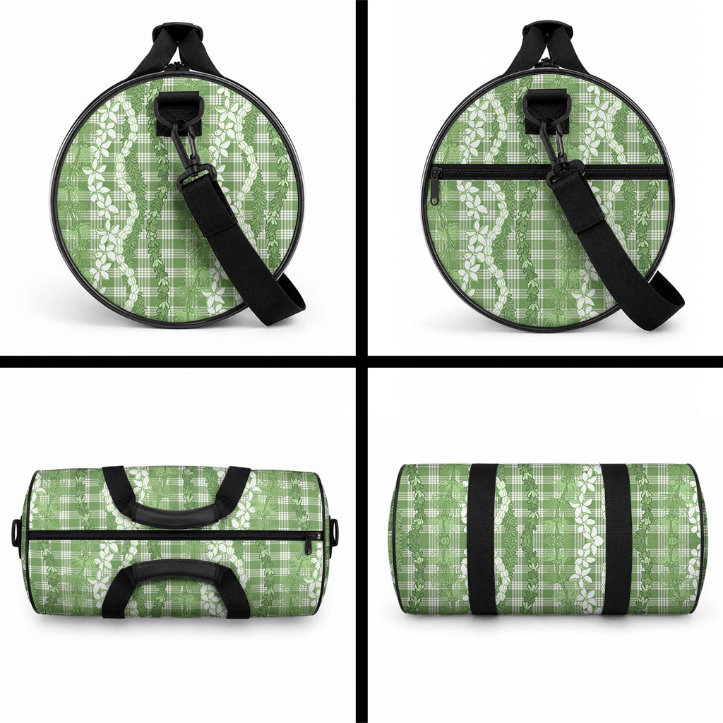 Hawaiian Ohia Lehua Lei Duffle Bag Plaid Palaka Omaomao Pattern LT9 - Polynesian Pride