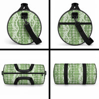 Hawaiian Ohia Lehua Lei Duffle Bag Plaid Palaka Omaomao Pattern LT9 - Polynesian Pride