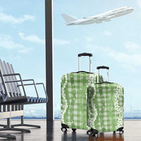 Hawaiian Ohia Lehua Lei Luggage Cover Plaid Palaka Omaomao Pattern LT9 - Polynesian Pride