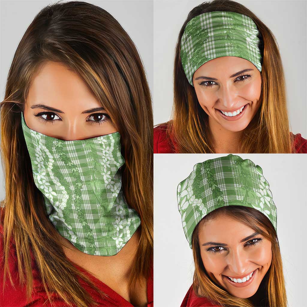 Hawaiian Ohia Lehua Lei Neck Gaiter Plaid Palaka Omaomao Pattern LT9 - Polynesian Pride