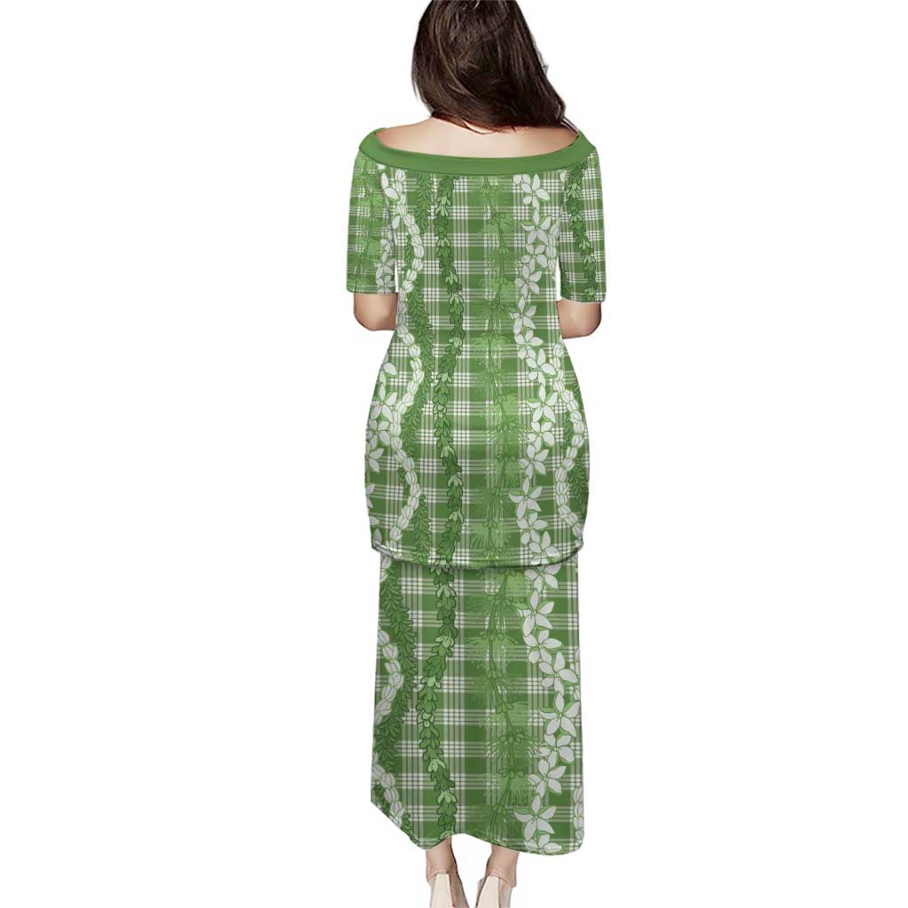 Hawaiian Ohia Lehua Lei Puletasi Plaid Palaka Omaomao Pattern LT9 - Polynesian Pride