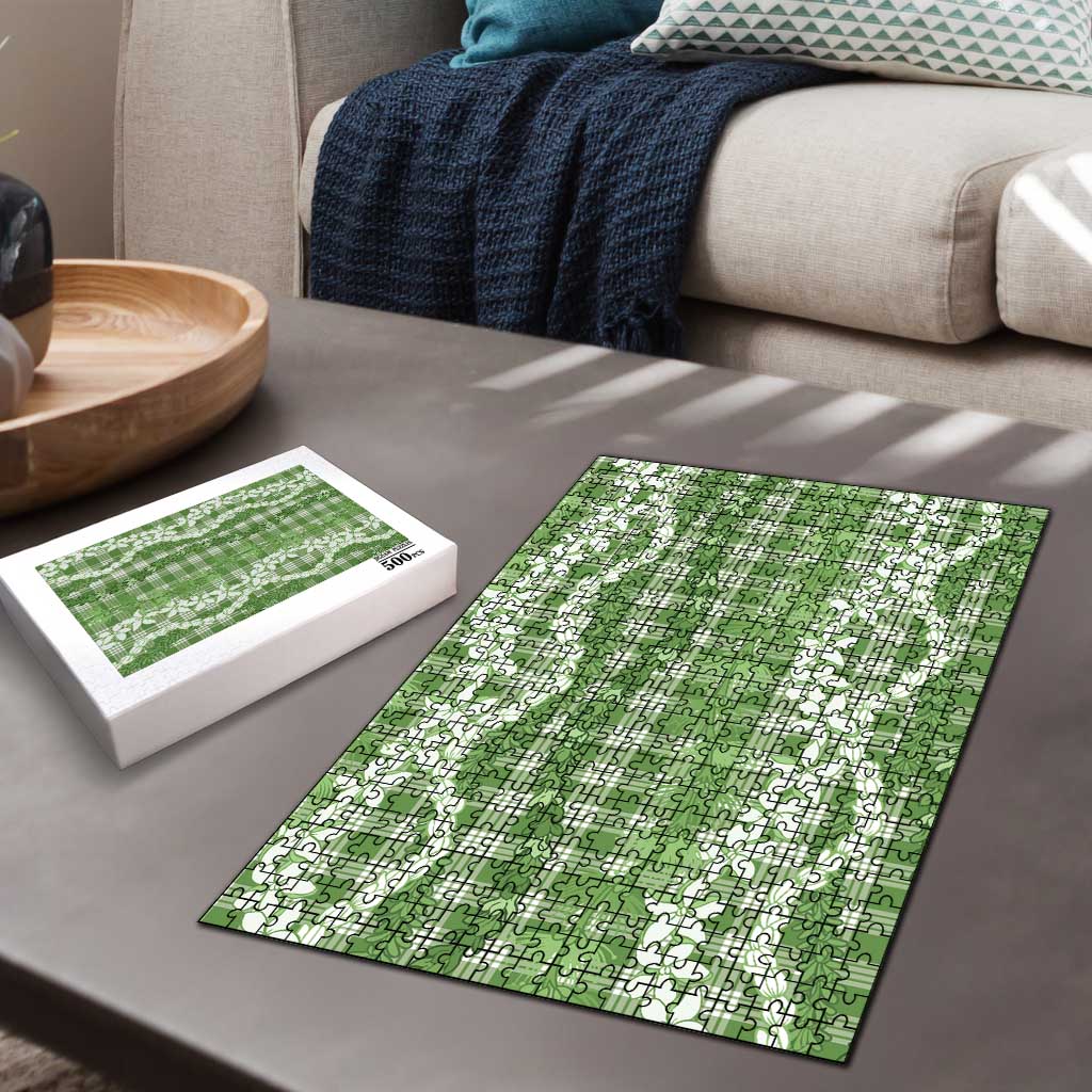 Hawaiian Ohia Lehua Lei Puzzle Plaid Palaka Omaomao Pattern LT9 - Polynesian Pride