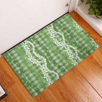 Hawaiian Ohia Lehua Lei Rubber Doormat Plaid Palaka Omaomao Pattern LT9 - Polynesian Pride