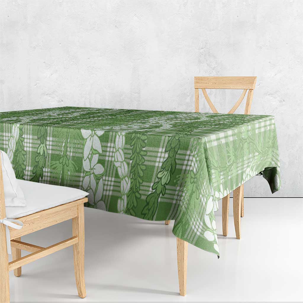 Hawaiian Ohia Lehua Lei Tablecloth Plaid Palaka Omaomao Pattern LT9 - Polynesian Pride