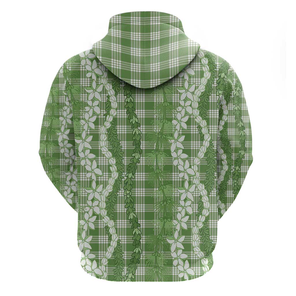 Hawaiian Ohia Lehua Lei Zip Hoodie Plaid Palaka Omaomao Pattern LT9 - Polynesian Pride