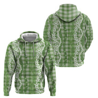 Hawaiian Ohia Lehua Lei Zip Hoodie Plaid Palaka Omaomao Pattern LT9 - Polynesian Pride