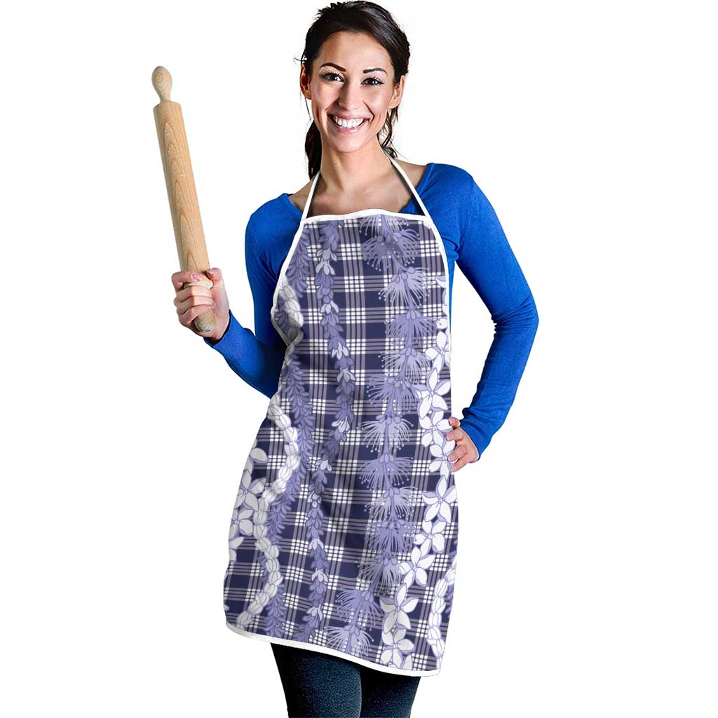 Hawaiian Ohia Lehua Lei Apron Plaid Palaka Uliuli hohonu Pattern LT9 - Polynesian Pride