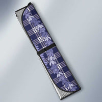 Hawaiian Ohia Lehua Lei Auto Sun Shade Plaid Palaka Uliuli hohonu Pattern LT9 - Polynesian Pride