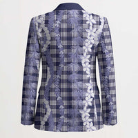 Hawaiian Ohia Lehua Lei Blazer Plaid Palaka Uliuli hohonu Pattern LT9 - Polynesian Pride