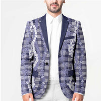 Hawaiian Ohia Lehua Lei Blazer Plaid Palaka Uliuli hohonu Pattern LT9 - Polynesian Pride