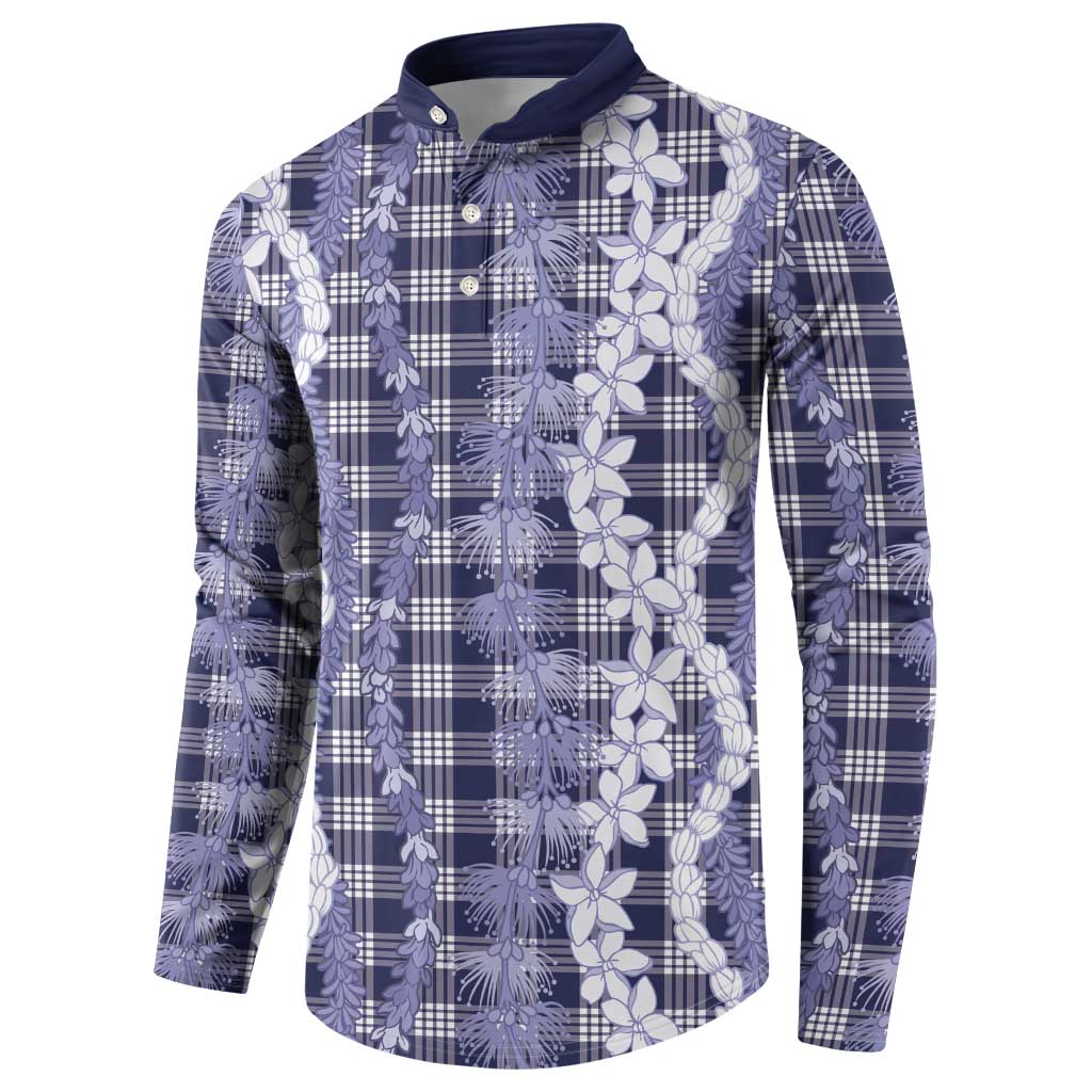 Hawaiian Ohia Lehua Lei Button Sweatshirt Plaid Palaka Uliuli hohonu Pattern LT9 - Polynesian Pride