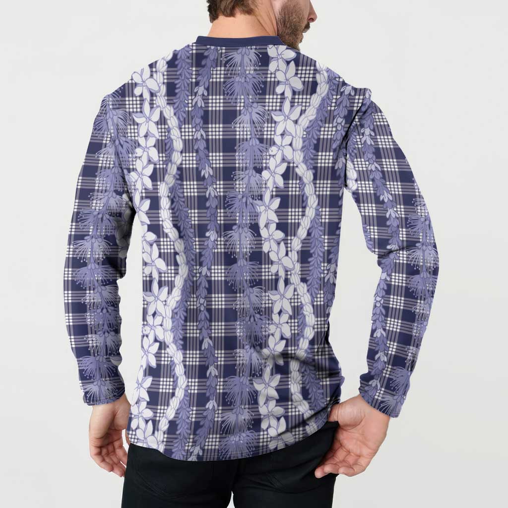 Hawaiian Ohia Lehua Lei Button Sweatshirt Plaid Palaka Uliuli hohonu Pattern LT9 - Polynesian Pride