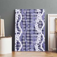 Hawaiian Ohia Lehua Lei Canvas Wall Art Plaid Palaka Uliuli hohonu Pattern LT9 - Polynesian Pride
