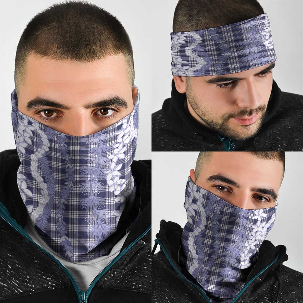 Hawaiian Ohia Lehua Lei Neck Gaiter Plaid Palaka Uliuli hohonu Pattern LT9 - Polynesian Pride